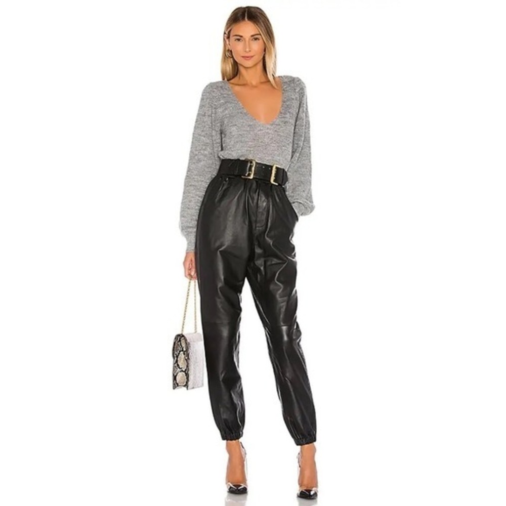 NWT!! L'academie REVOLVE Rosette Sweater Grey Wool Blend Small